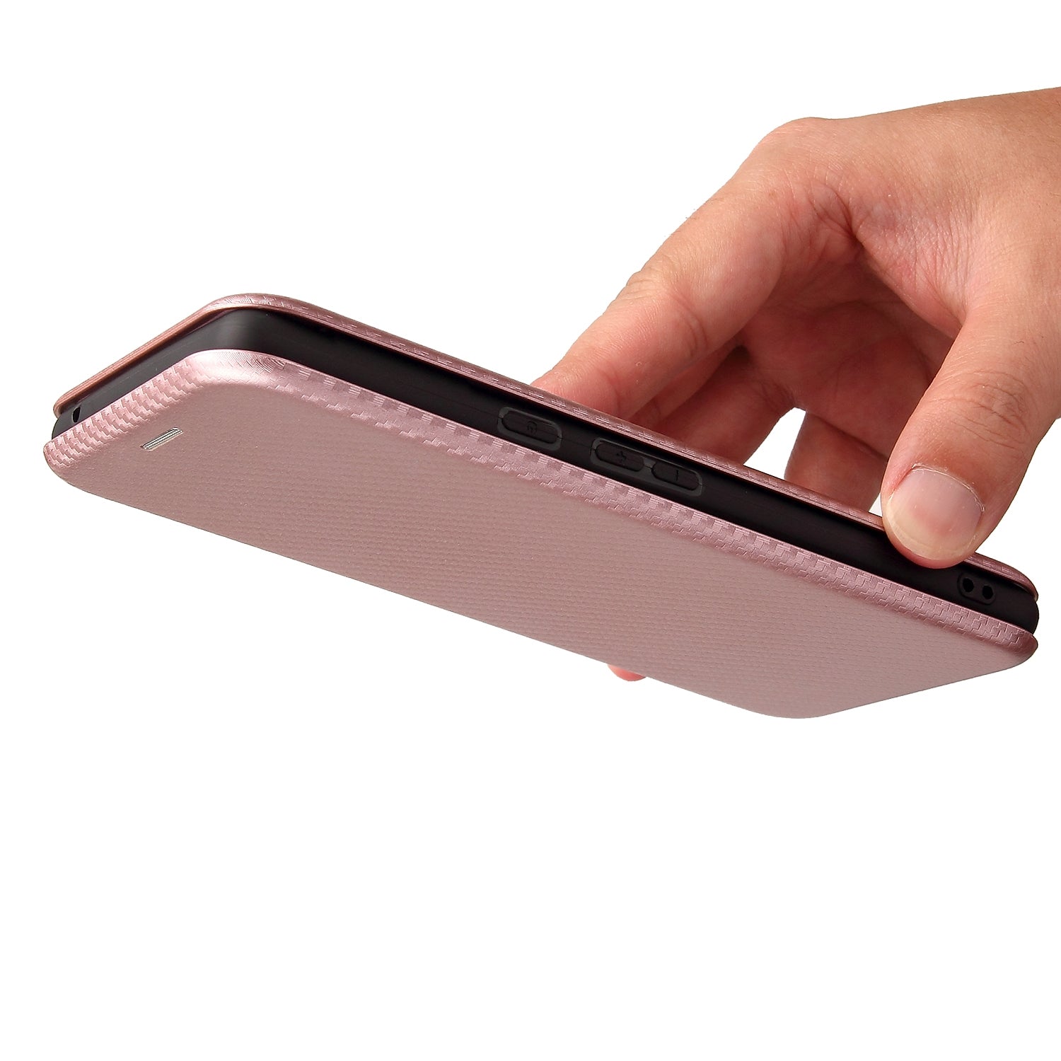 For Google Pixel 6 Pro Carbon Fiber Wallet Case Pink-www.firsthelptech.ie