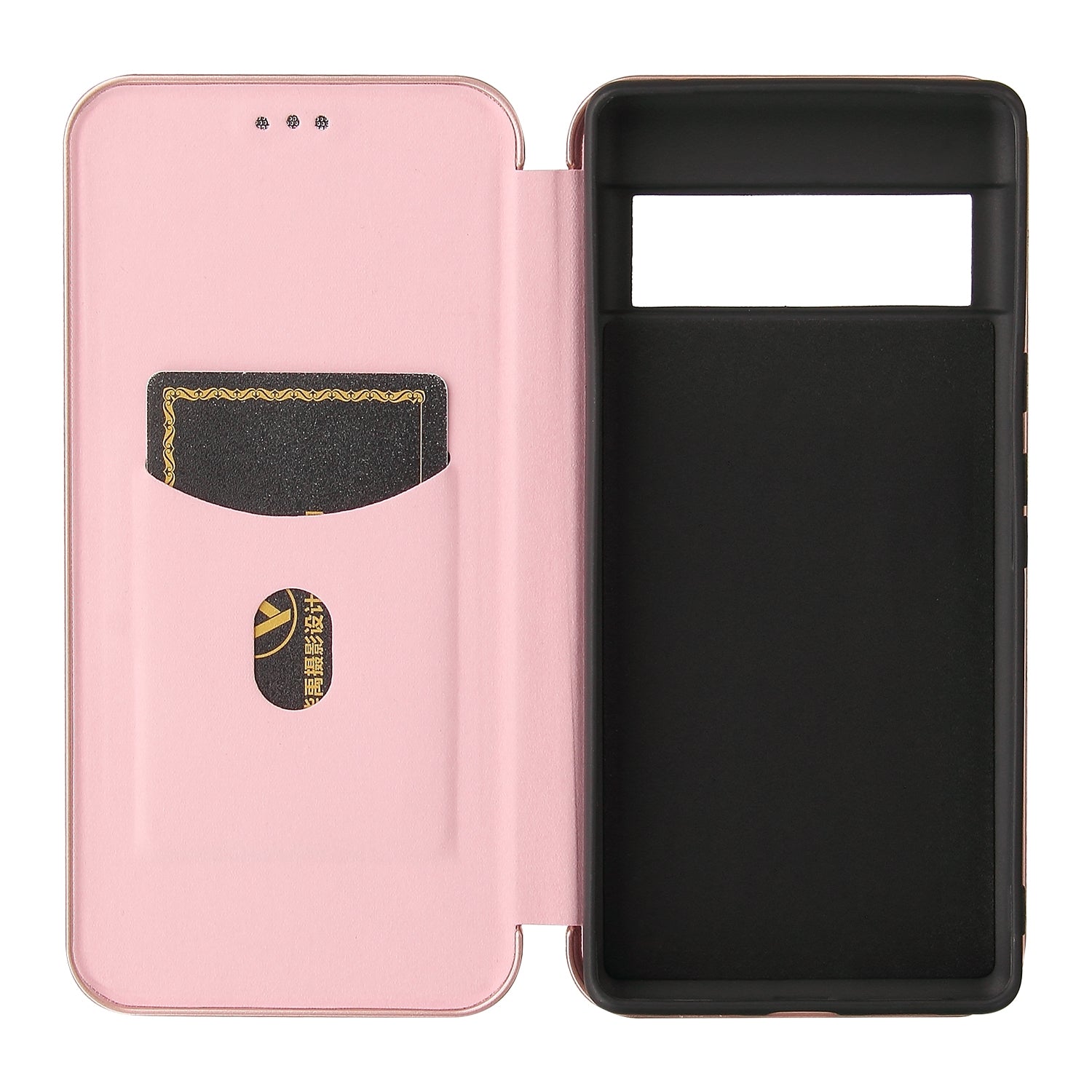 For Google Pixel 6 Pro Carbon Fiber Wallet Case Pink-www.firsthelptech.ie