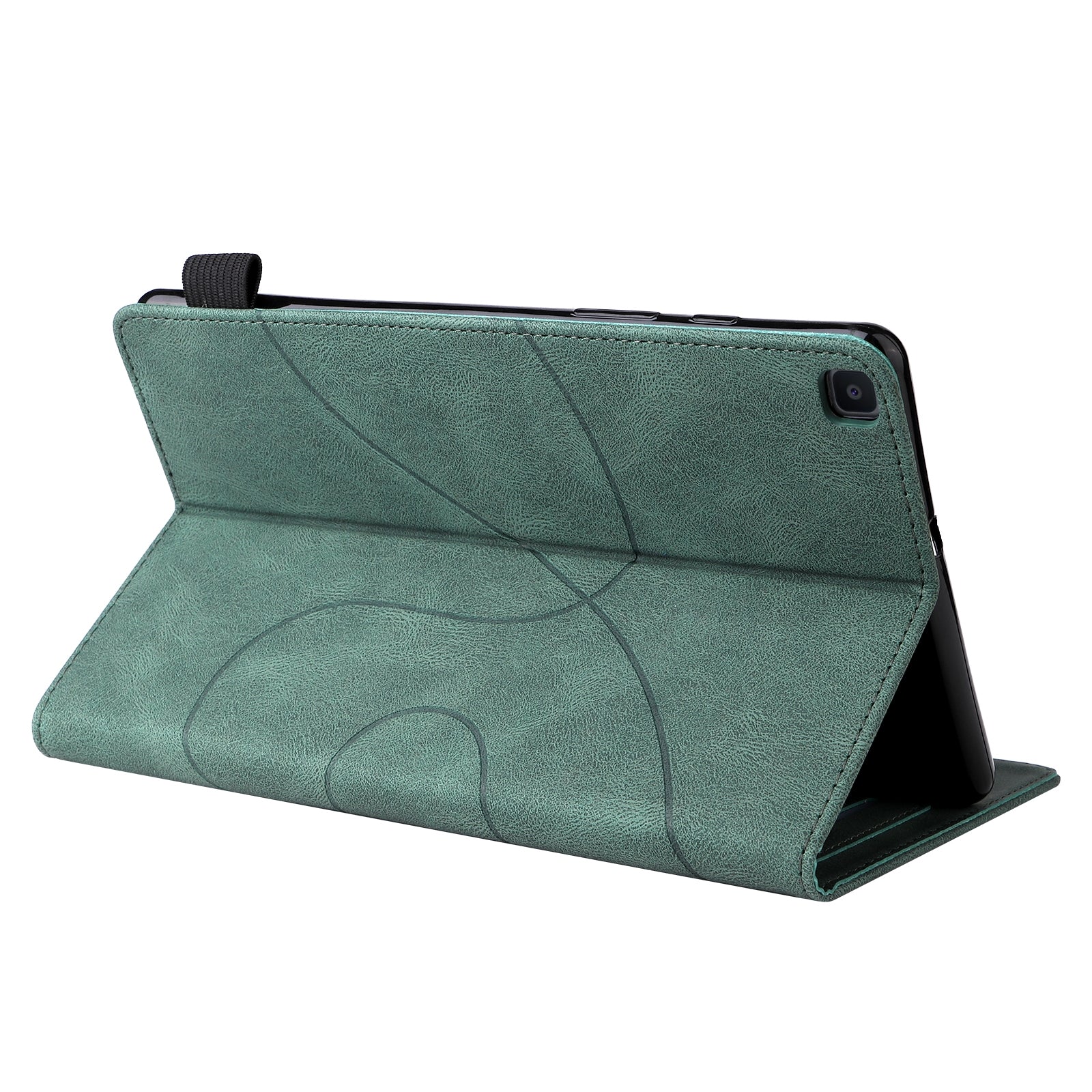 For Samsung Galaxy Tab A 8.0 2019 Dual-color Splicing Horizontal Flip PU Leather Case with Holder & Card Slots Green