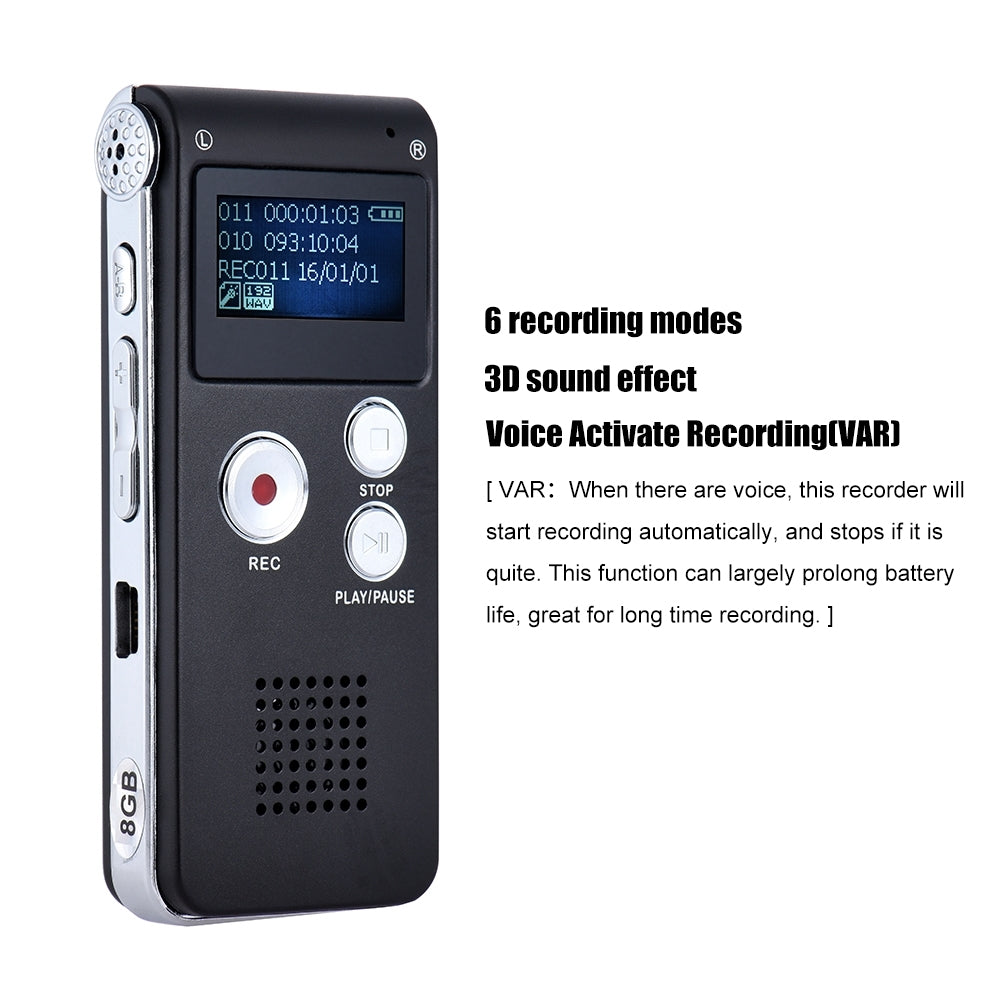 SK-012 32GB USB Voice Recorder Dictaphone MP3 WAV Audio Player VAR Function Grey