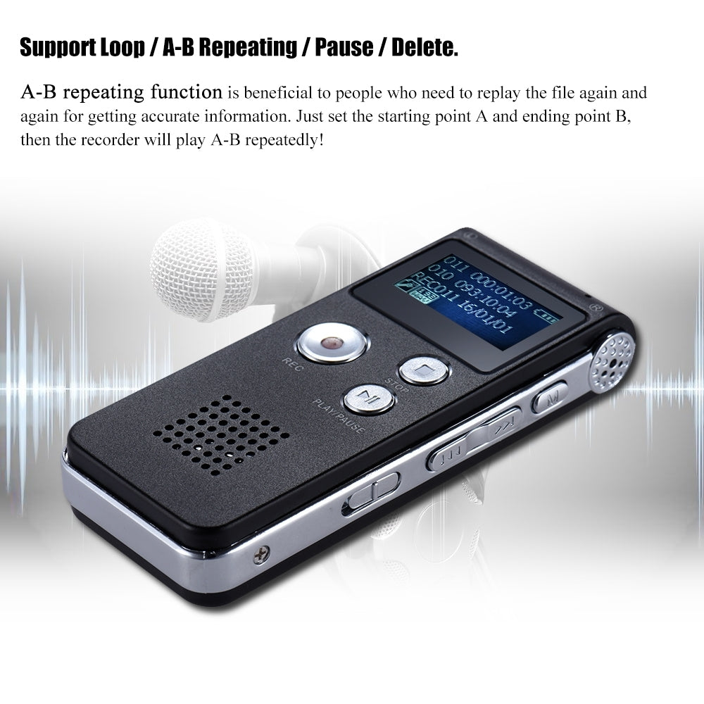 SK-012 32GB USB Voice Recorder Dictaphone MP3 WAV Audio Player VAR Function Grey