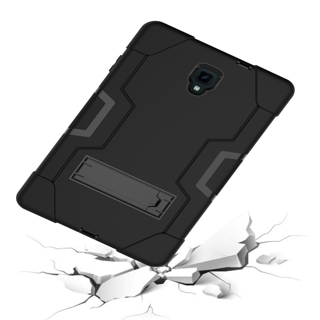 For Samsung Galaxy Tab A 10.5" (T590) Hard Case Survivor with Stand - Black