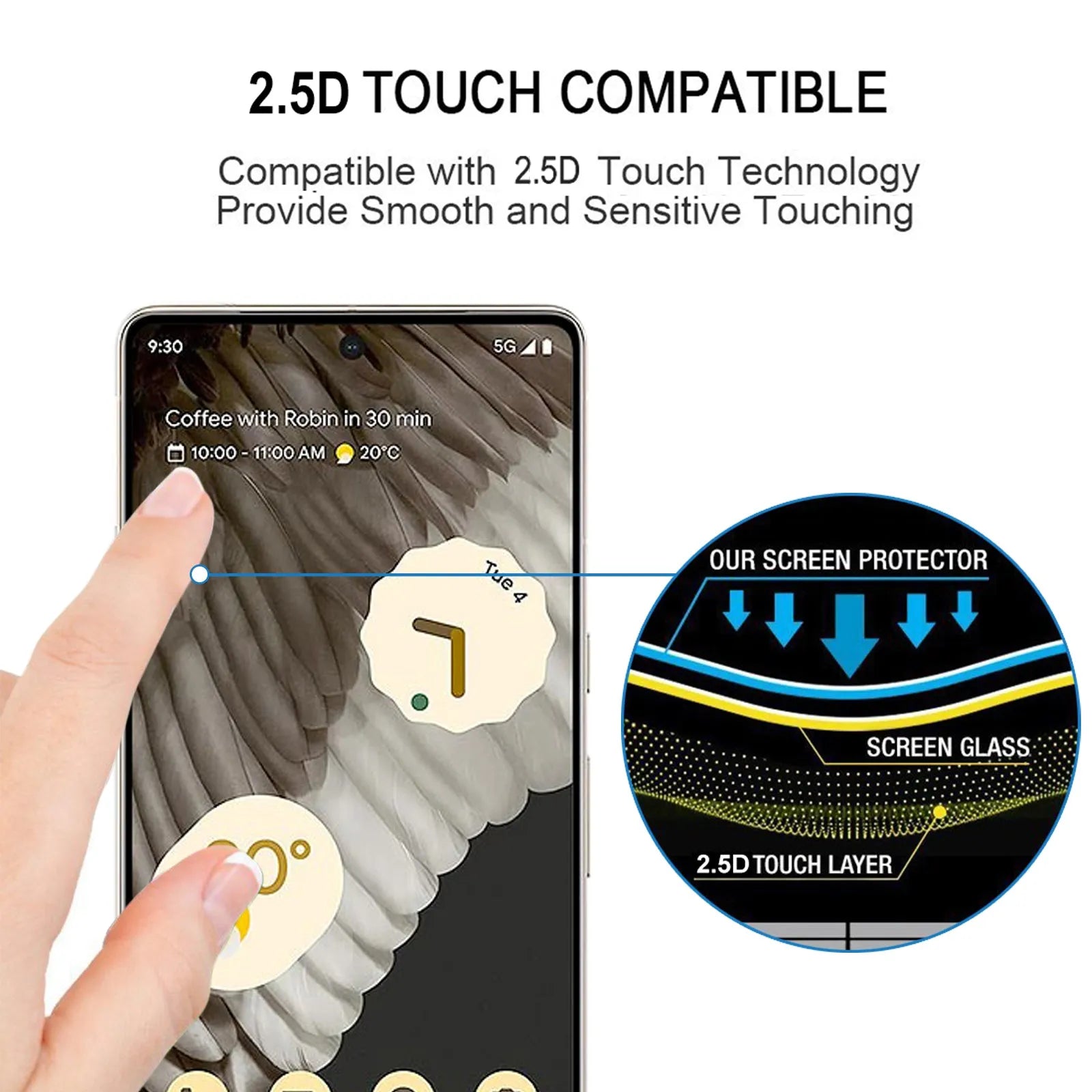 For Google Pixel 7 Pro Full Coverage 9D Tempered Glass