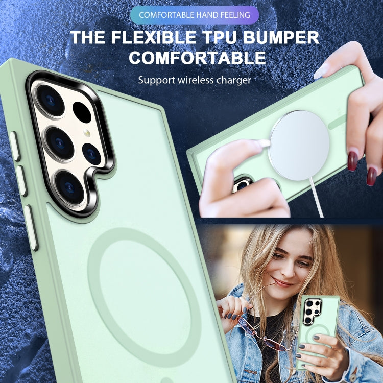 For Samsung Galaxy S24 Ultra Skin-Feel Magnetic Magsafe Case Green