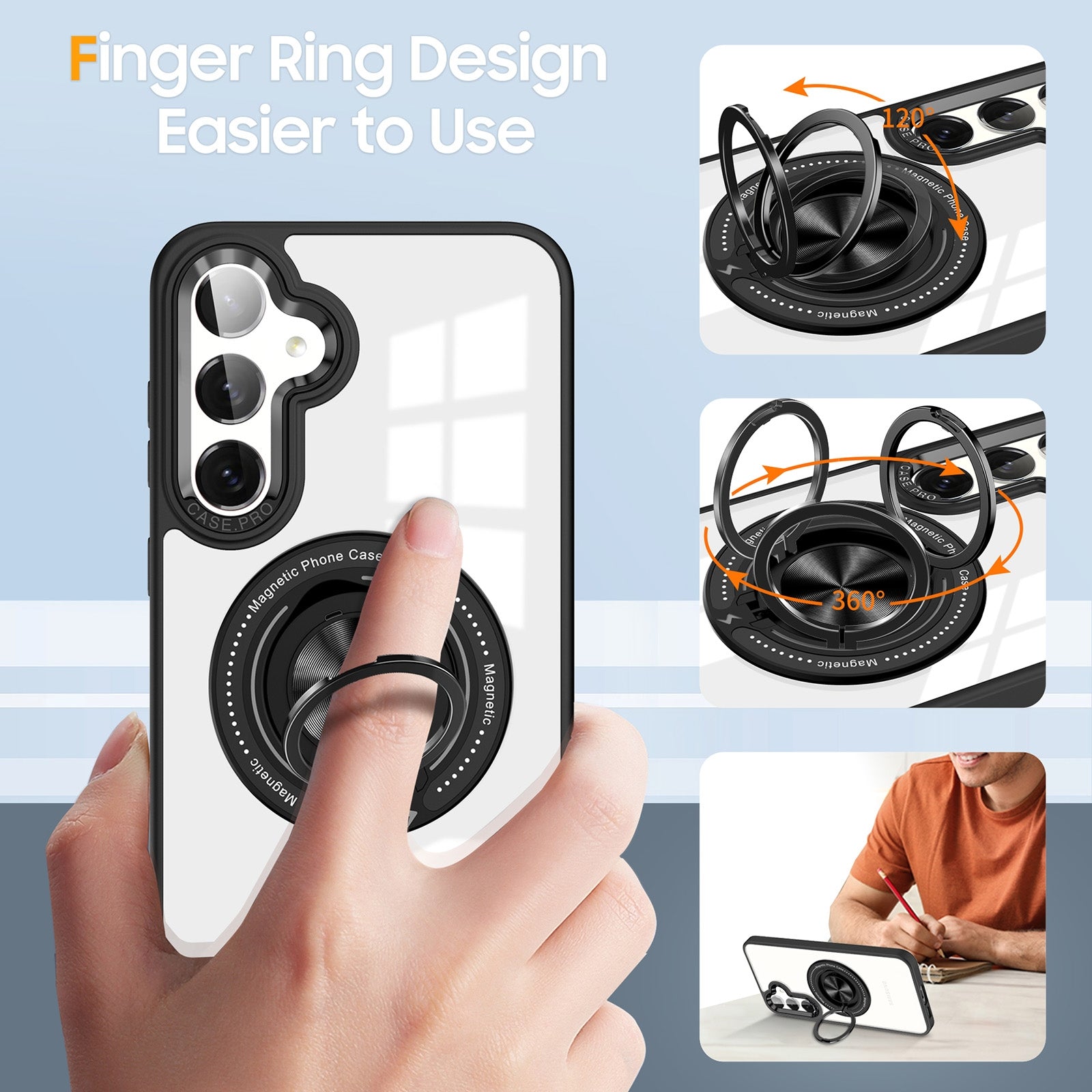 For Samsung Galaxy S24 FE Magsafe Invisible Ring Case Black