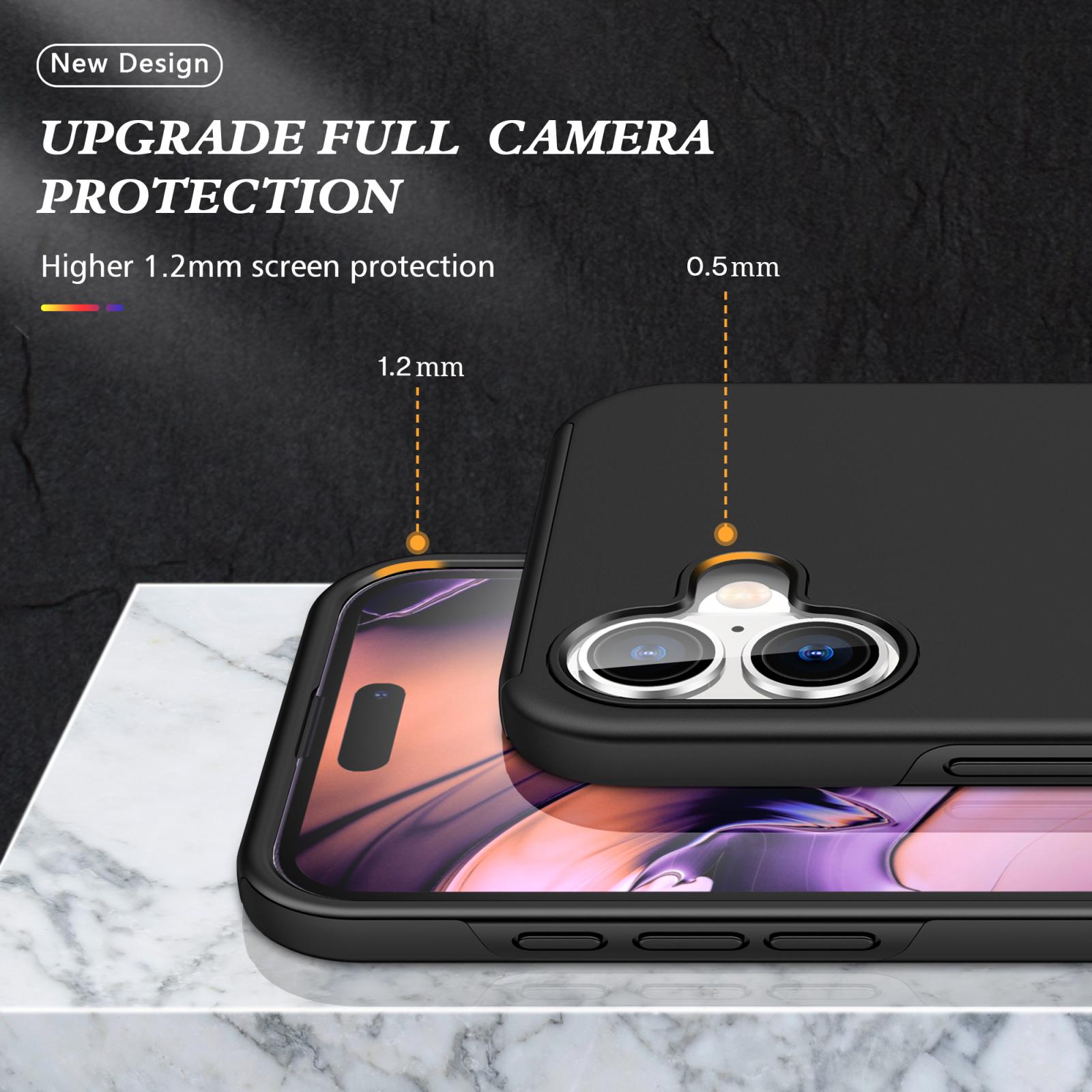 For Apple iPhone 17 Dual Layer Invisible Ring Case Black