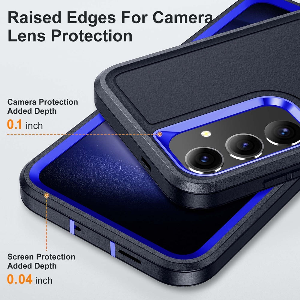 For Samsung Galaxy S25 Plus / S24 Plus Triple Defender with Stander Case Blue