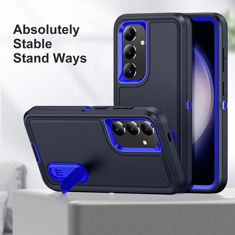 For Samsung Galaxy S25 Plus / S24 Plus Triple Defender with Stander Case Blue