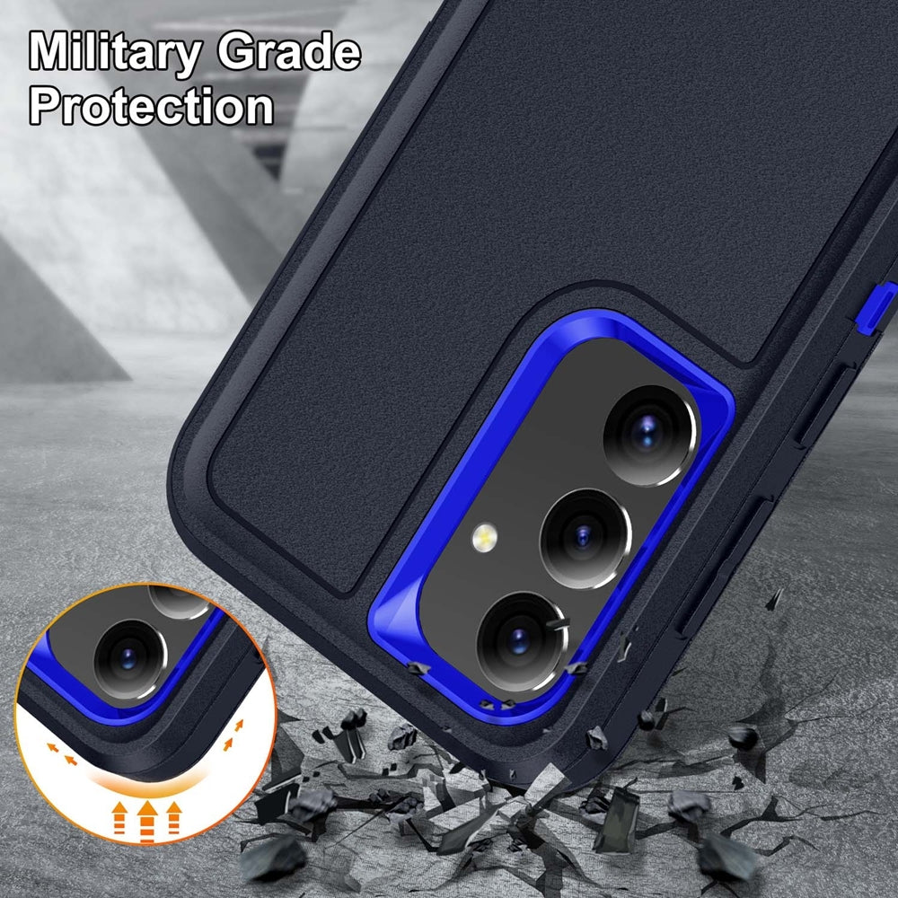 For Samsung Galaxy S25 Plus / S24 Plus Triple Defender with Stander Case Blue