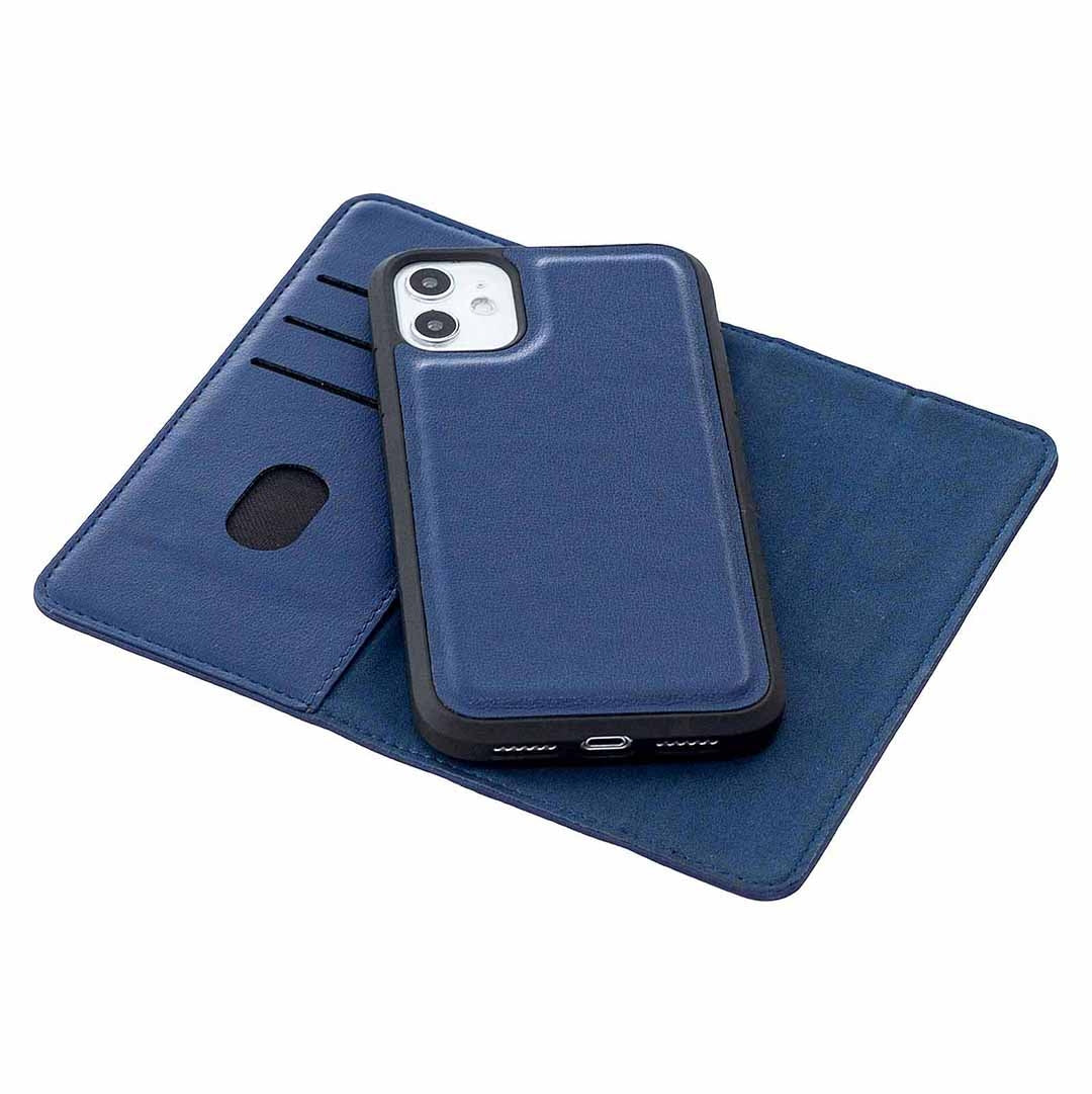 For Apple iPhone 11 Detachable Magnetic Horizontal Flip Leather Case with Holder & Card Slots & Wallet Blue
