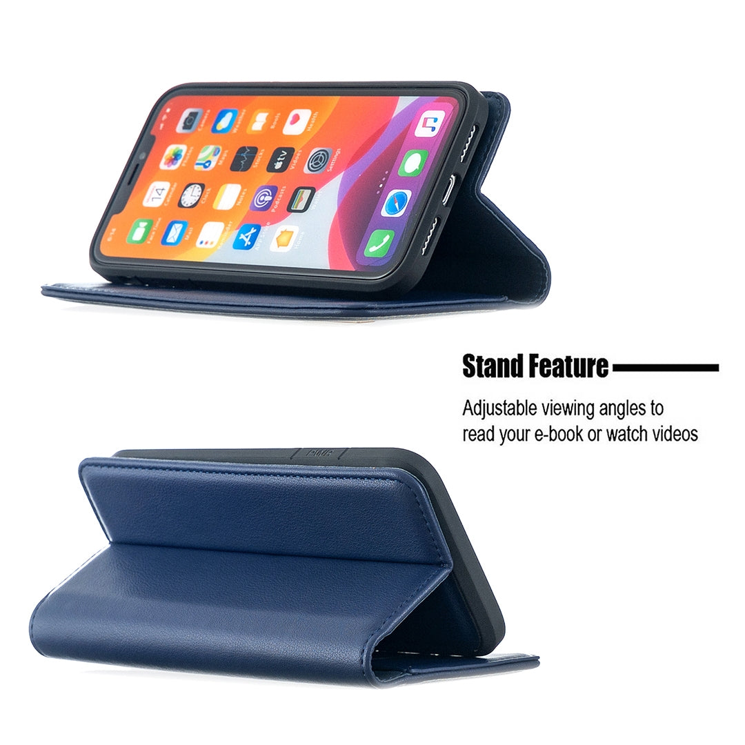 For Apple iPhone 11 Detachable Magnetic Horizontal Flip Leather Case with Holder & Card Slots & Wallet Blue