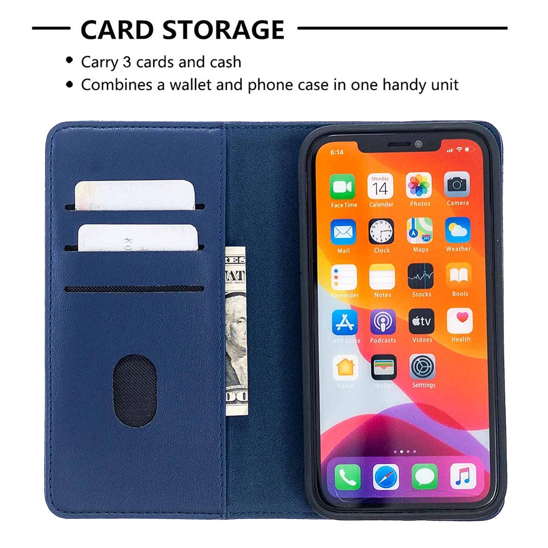 For Apple iPhone 11 Detachable Magnetic Horizontal Flip Leather Case with Holder & Card Slots & Wallet Blue