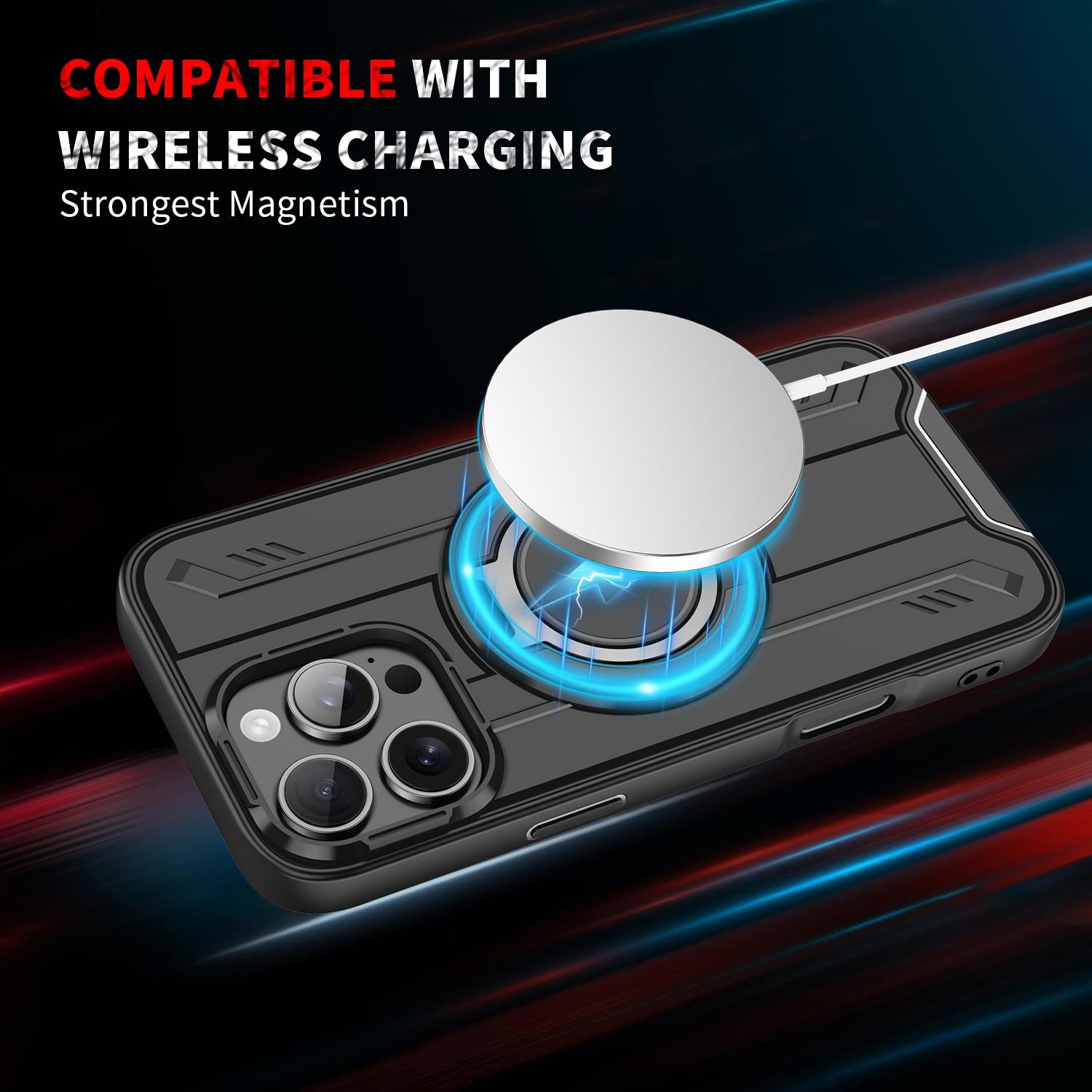For Apple iPhone 16E Magnetic Armour Rotating Stand Case Blue