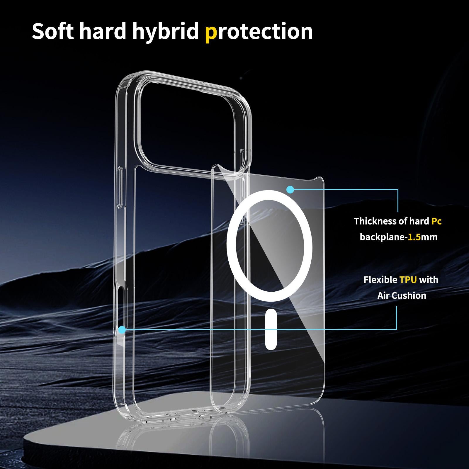 For Apple iPhone 17 Pro Max Terminator Magsafe Symmetry Design Case Transparent