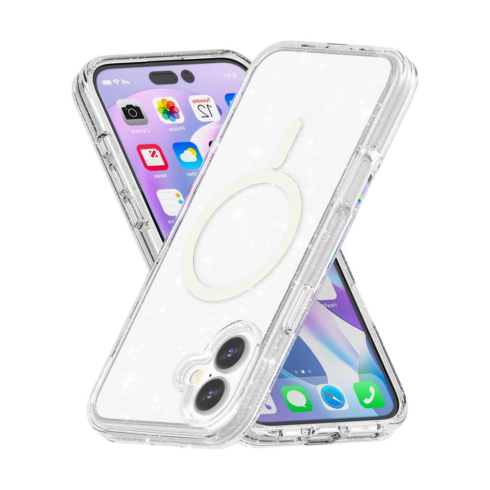 For Apple iPhone 17 Terminator Magsafe Symmetry Design Case Glitter Clear