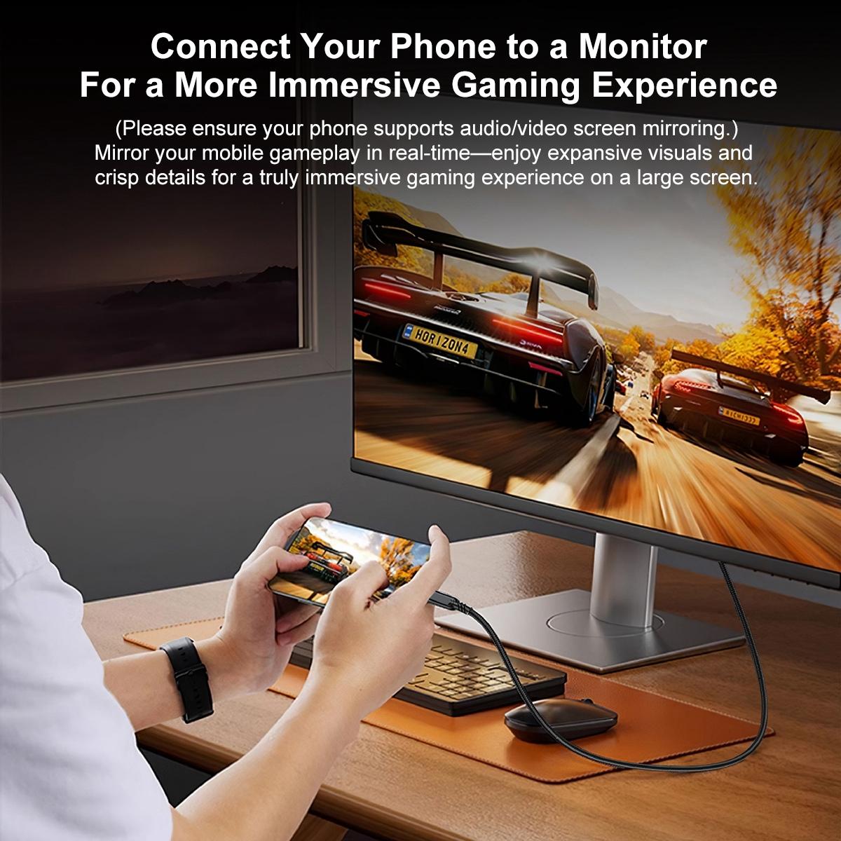 WG226 Type-C To Display Port 2.1 Adapter Cable With 16K Ultra HD Support