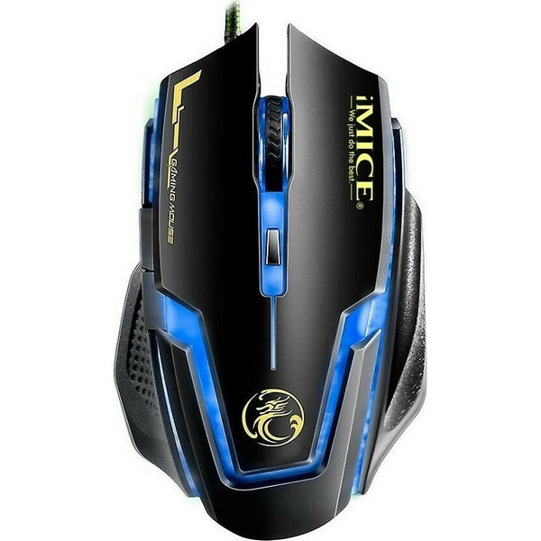 iMICE A9 6 Keys 2400 DPI LED Lighting Wired Gaming Mouse Black