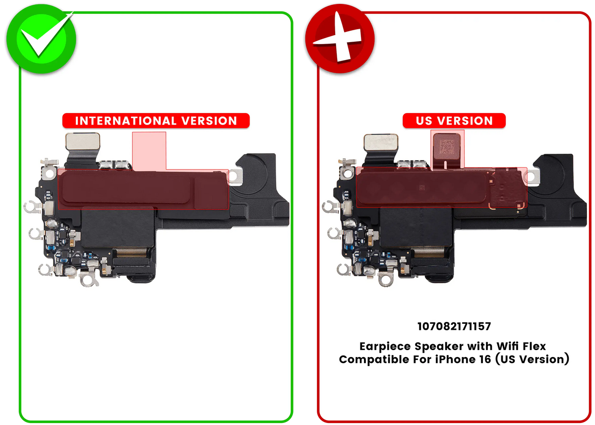Earpiece Speaker With Wifi Flex Cable For I Phone 16 (International Version)