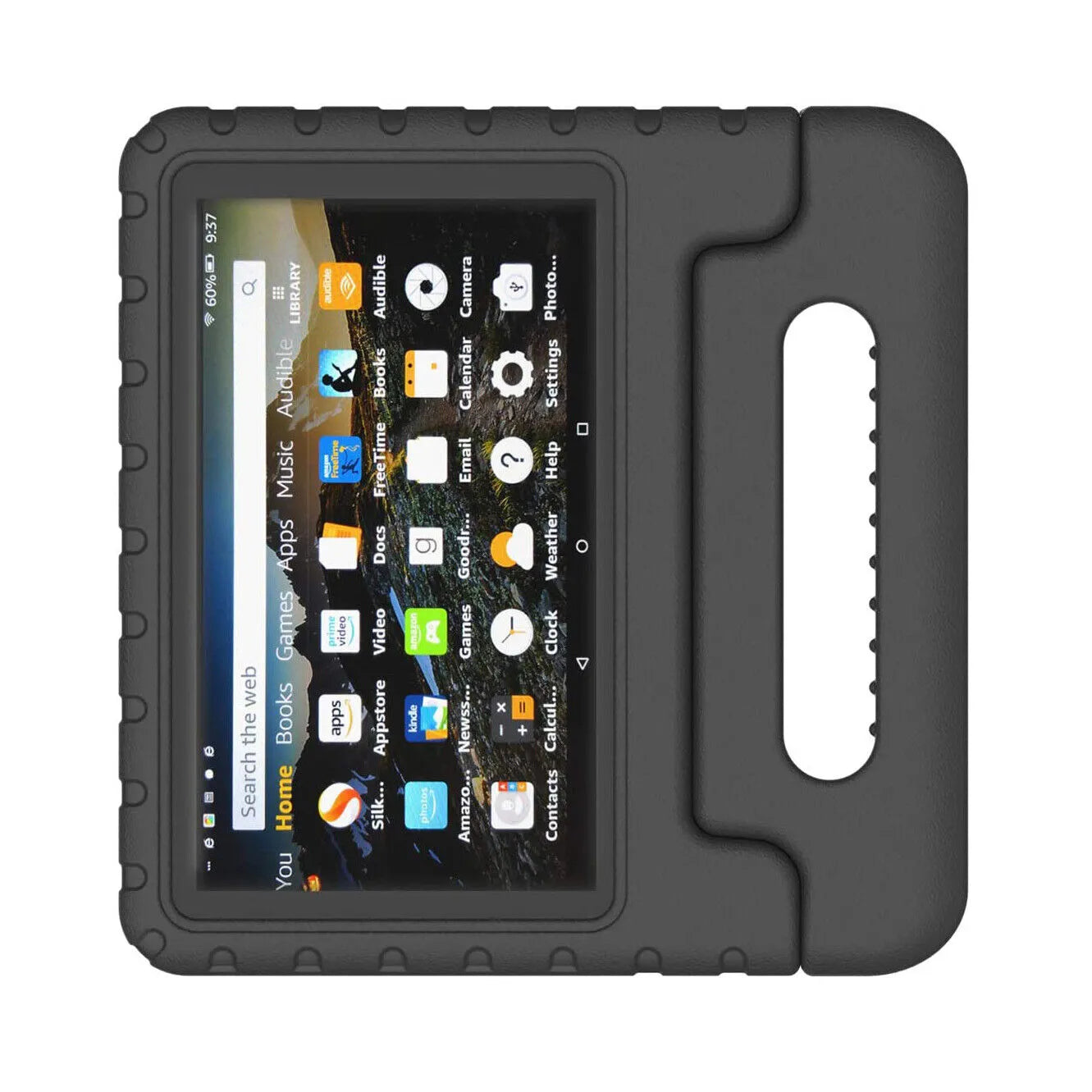 For Amazon Fire 7 2019 Kids Case Shockproof Cover With Stand - Black