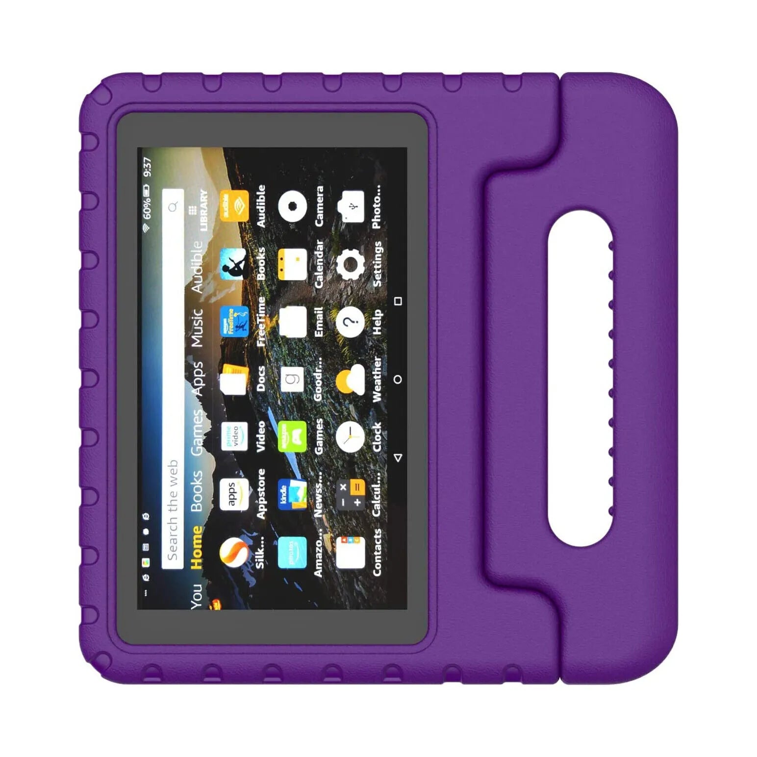 For Amazon Fire 7 2019 Kids Case Shockproof Cover With Stand - Purple