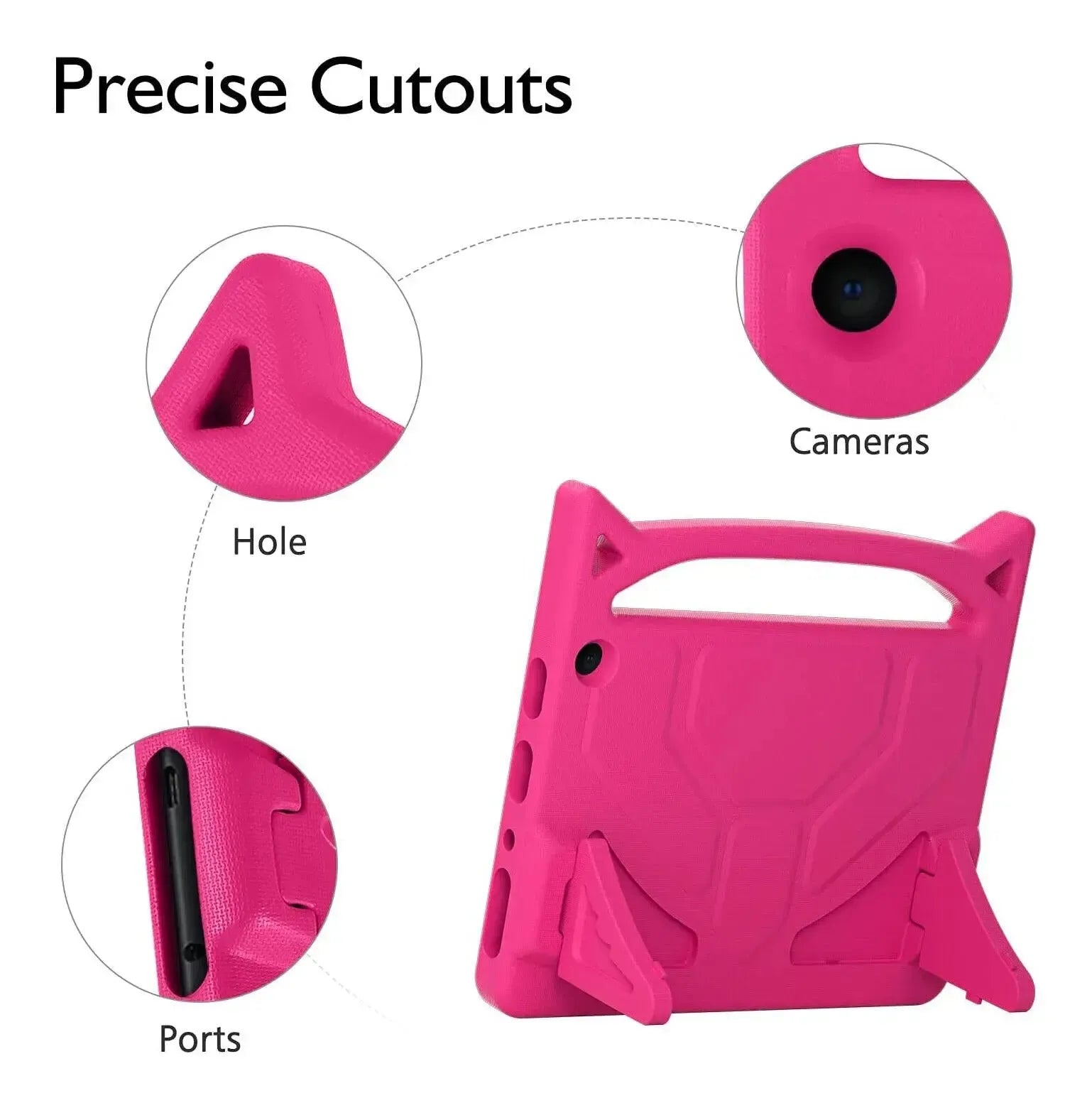 For Amazon Fire HD 10 2023 13th Gen Kids Case Shockproof Cover With Stand - Pink