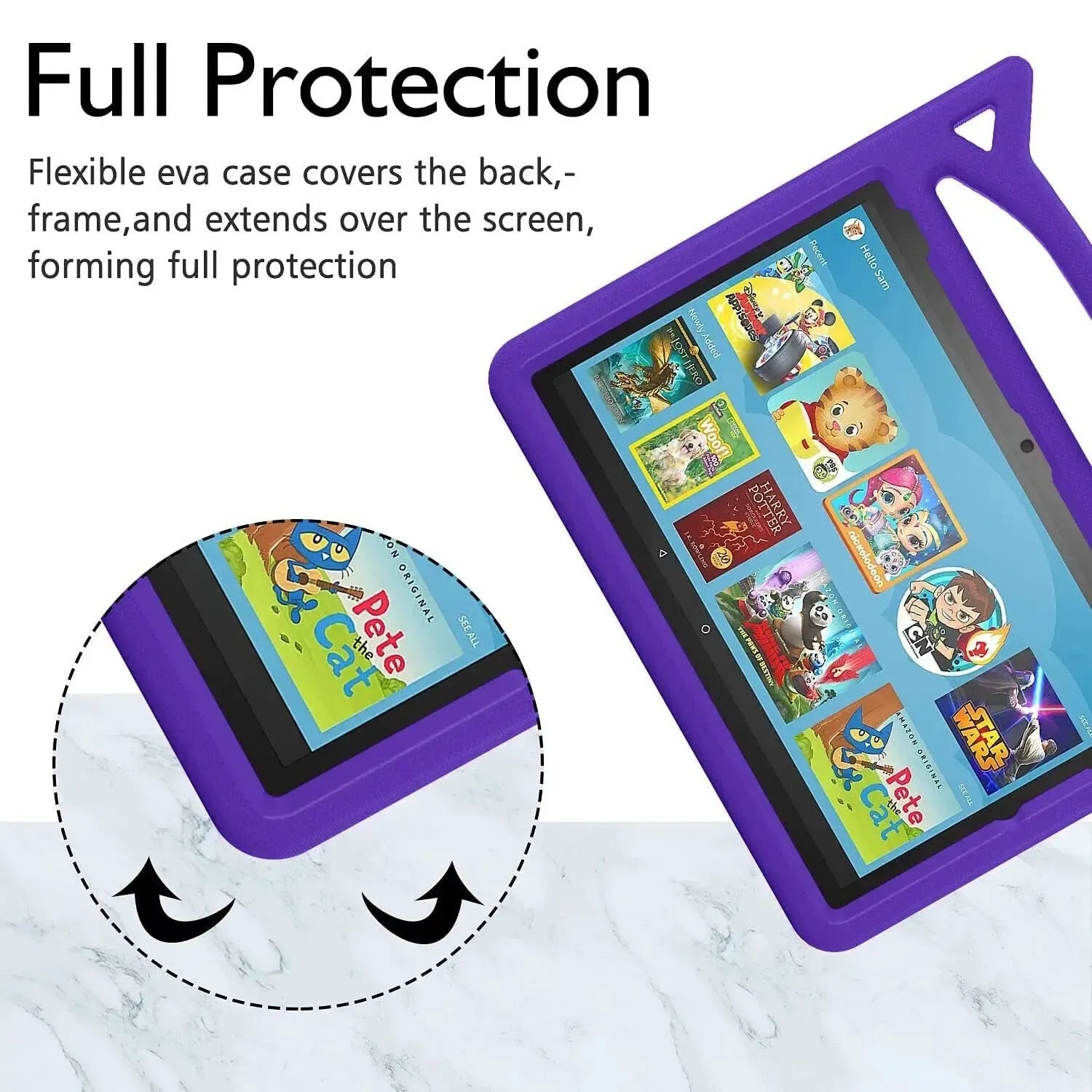 For Amazon Fire HD 10 2023 13th Gen Kids Case Shockproof Cover With Stand - Purple