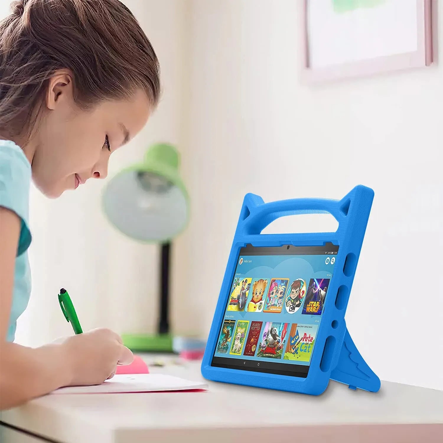 For Amazon Fire HD 10 Plus 2021 11th Gen Kids Case Shockproof Cover With Stand - Blue