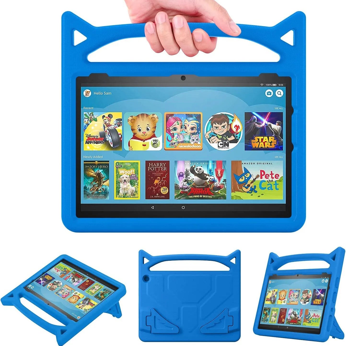 For Amazon Fire HD 10 Plus 2021 11th Gen Kids Case Shockproof Cover With Stand - Blue