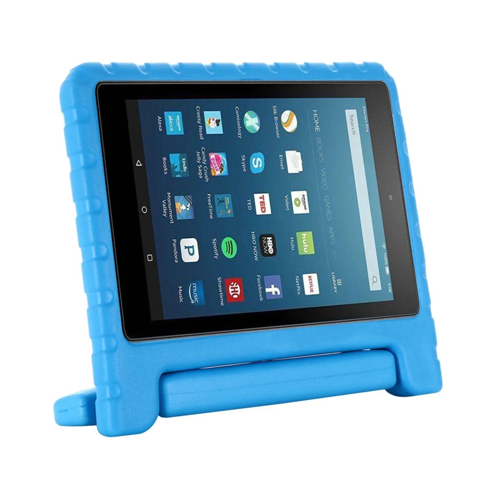 For Amazon Fire HD 8 2024 12th Gen Kids Case Shockproof Cover With Stand - Blue