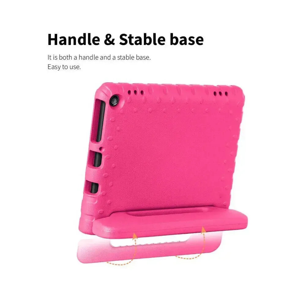 For Amazon Fire HD 8 2024 12th Gen Kids Case Shockproof Cover With Stand - Pink