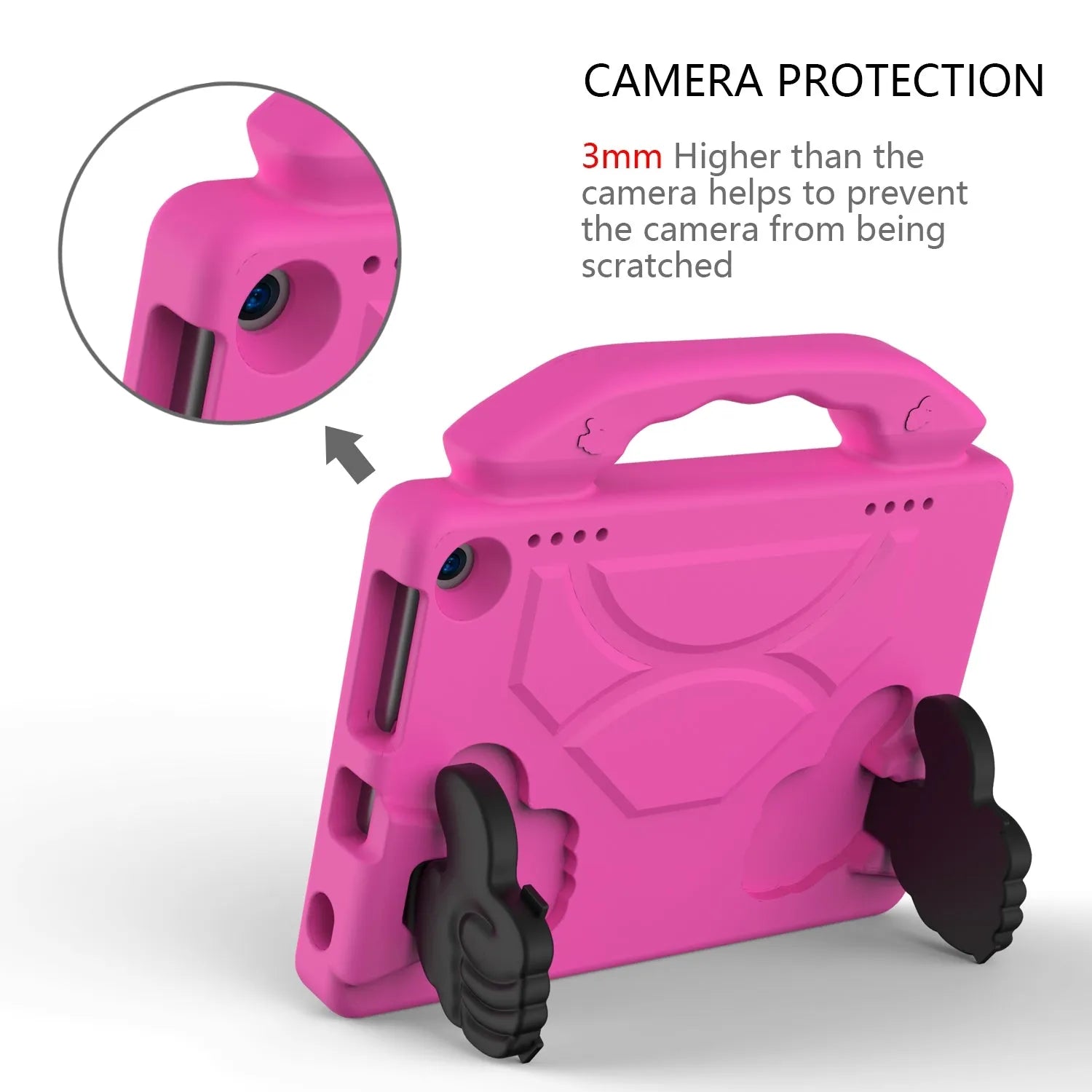 For Amazon Fire HD 8 2024 12th Gen Kids Case Shockproof Cover With Stand - Pink