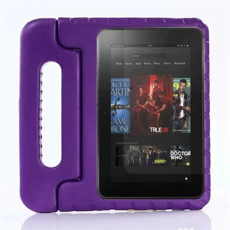 For Amazon Fire HD 8 2024 12th Gen Kids Case Shockproof Cover With Stand - Purple