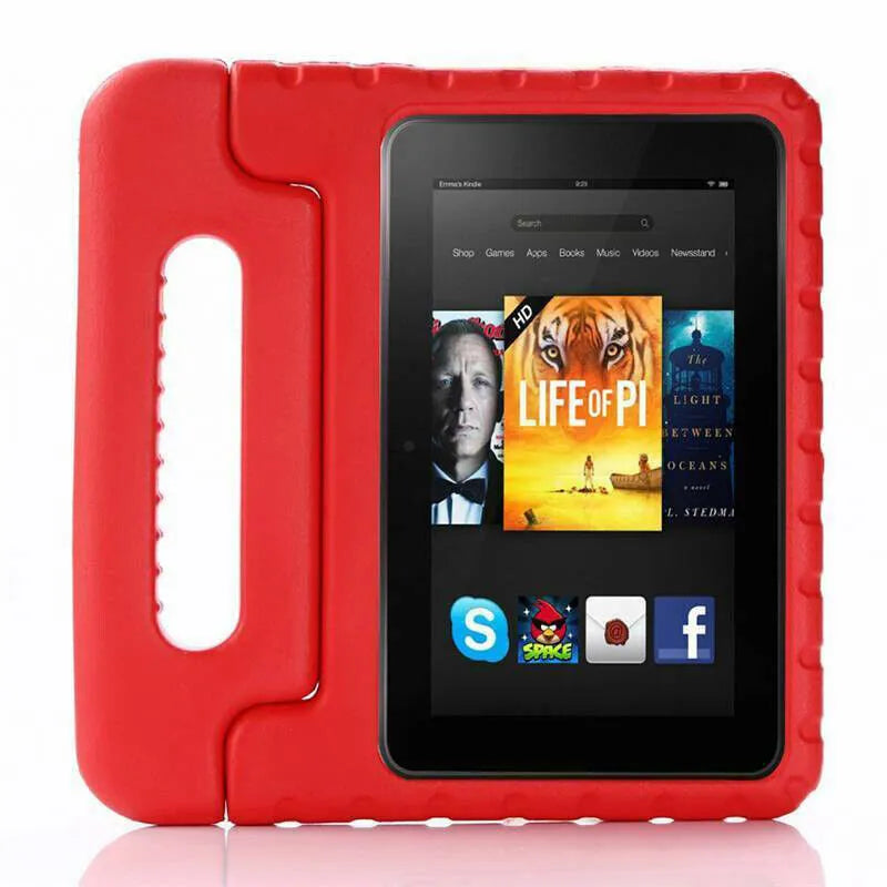 For Amazon Fire HD 8 2024 12th Gen Kids Case Shockproof Cover With Stand - Red