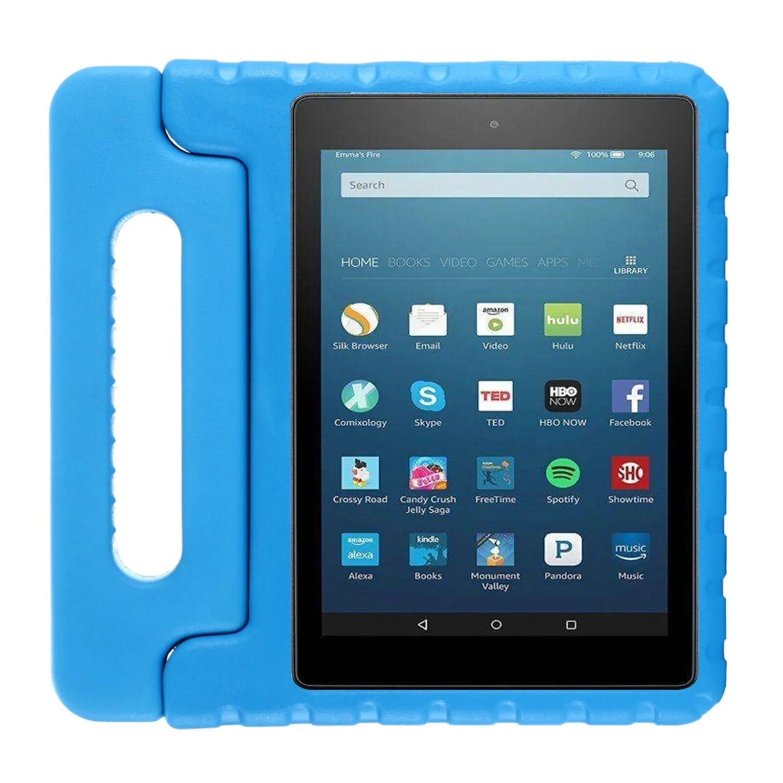 For Amazon Fire HD 8 Plus 2020 Kids Case Shockproof Cover With Stand - Blue