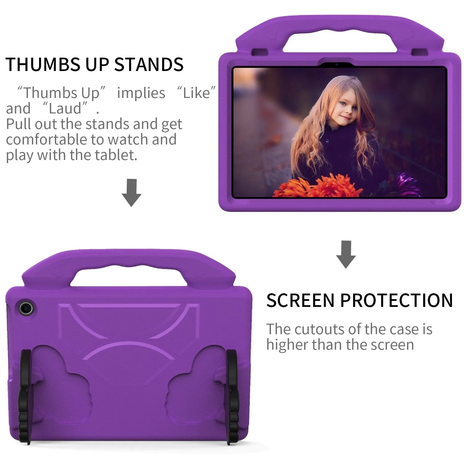 For Amazon Fire Max 11 2023 13th Gen Kids Case Shockproof Cover With Stand - Purple