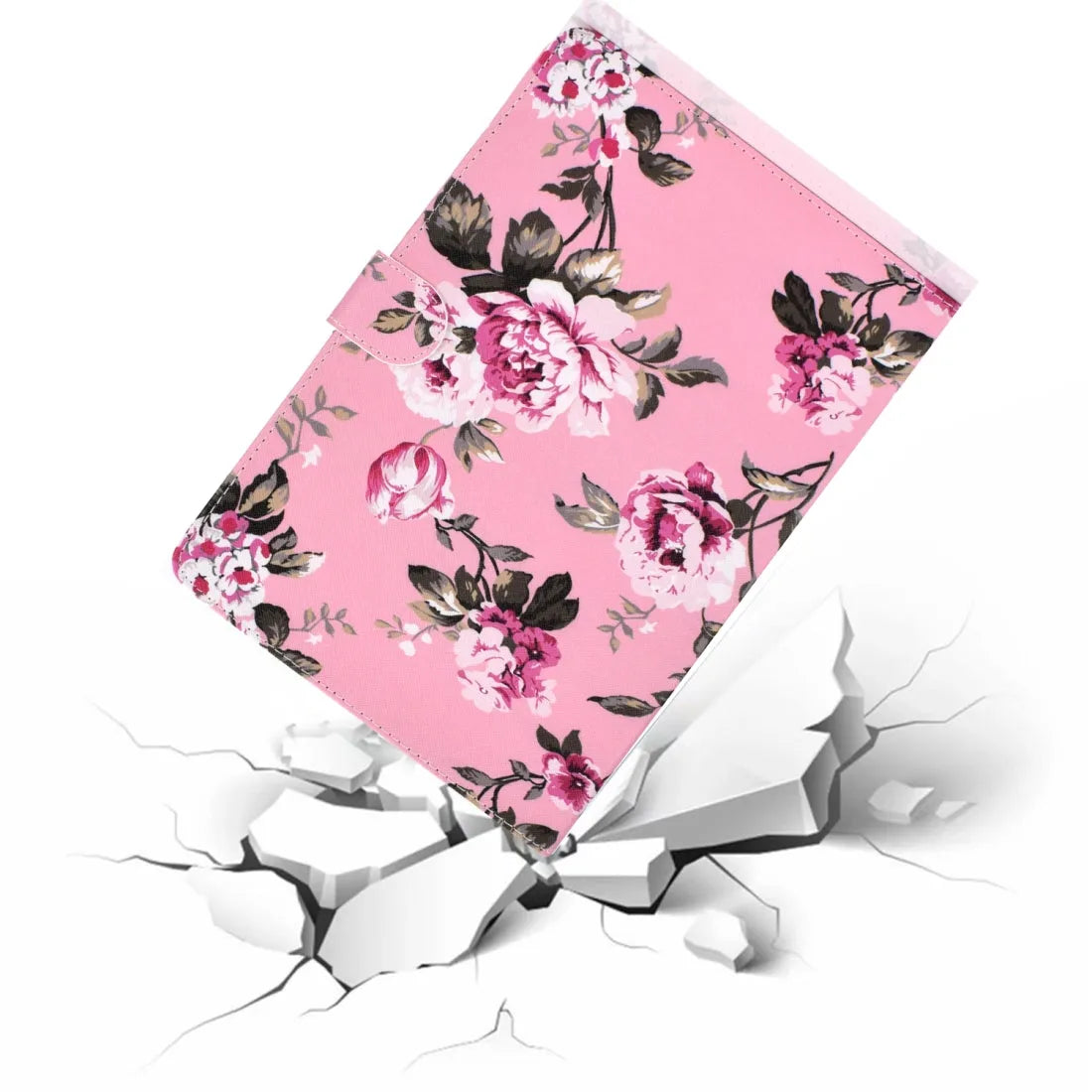 For Amazon Kindle Fire 7 Wallet Case with Holder & Card Slot - Pink