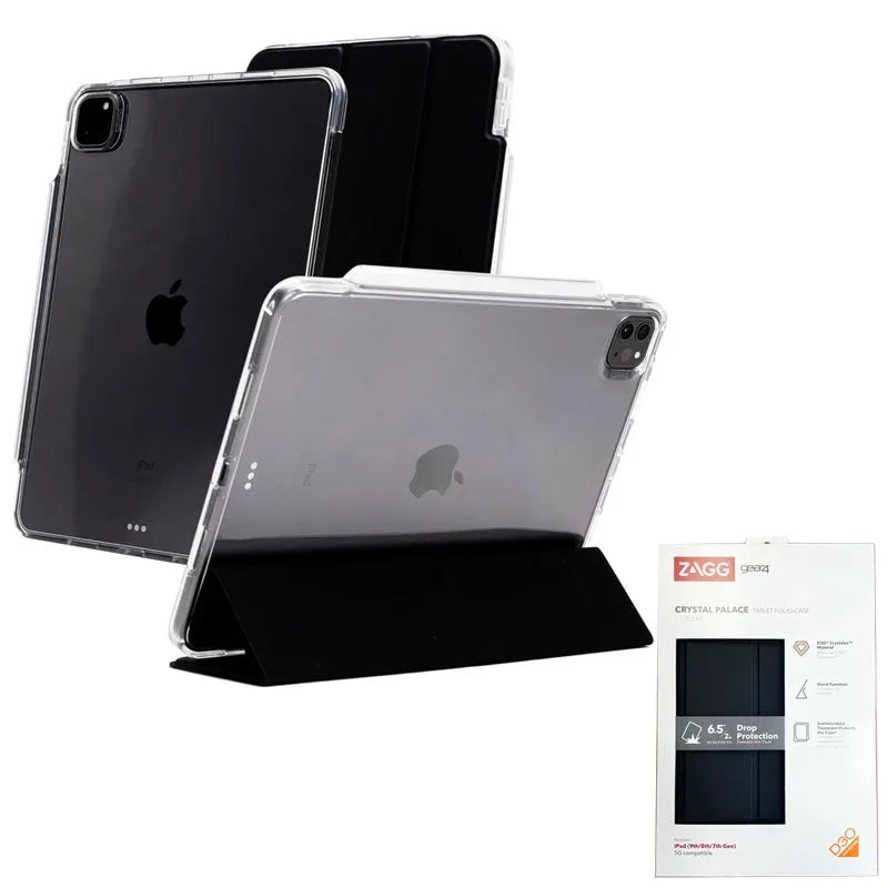 For Apple Zagg Gear4 iPad 11th Gen 11" 2025 Crystal Palace Folio Black Clear