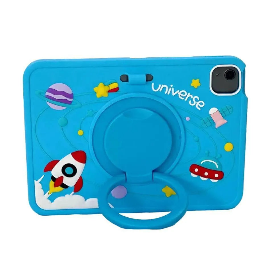 For Apple iPad 10.2" 2019 / 2020 / 2021 Kids Silicone Ring Case Blue