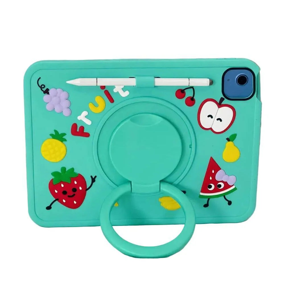 For Apple iPad 10.2" 2019 / 2020 / 2021 Kids Silicone Ring Case Green