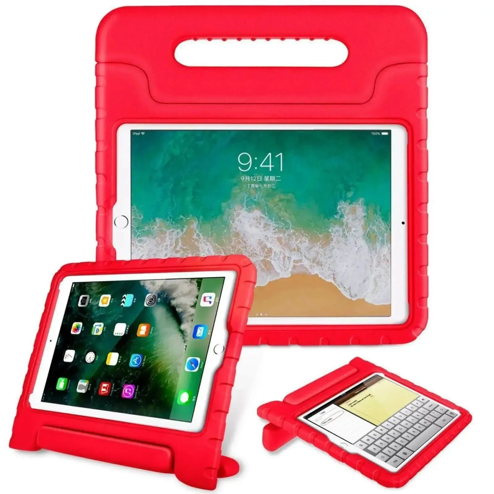 For Apple iPad 10.2" 2019 (7th Gen) Kids Case Shockproof Cover With Stand Red