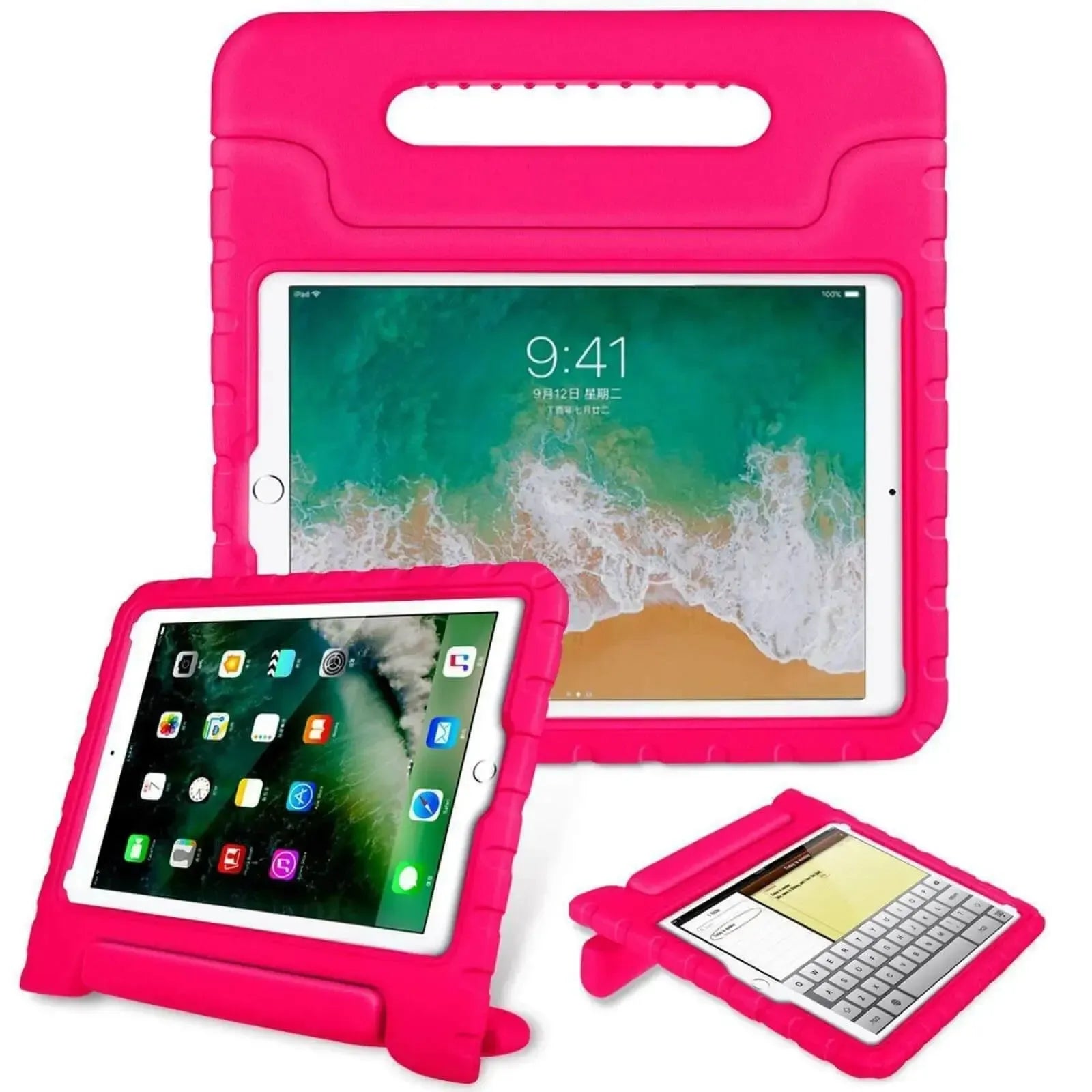 For Apple iPad 10.2" 2021 9th Gen Kids Case Shockproof Cover With Stand Pink