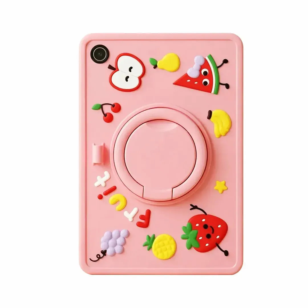 For Apple iPad 10th Gen 10.9 2022 / iPad 11th Gen 11 2025 Kids Silicone Ring Case Pink Fruit