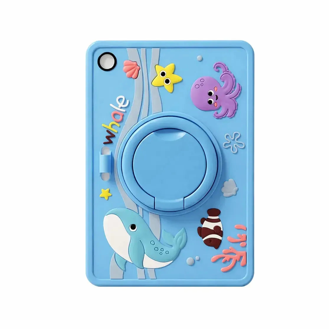 For Apple iPad 10th Gen 10.9 2022 / iPad 11th Gen 11 2025 Kids Silicone Ring Case Sky Blue Ocean