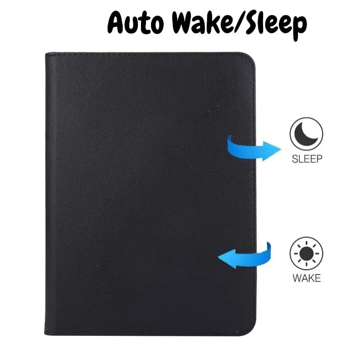 For Apple iPad 2025 11th Gen 360 Degree Rotating Stand Wallet Case Black