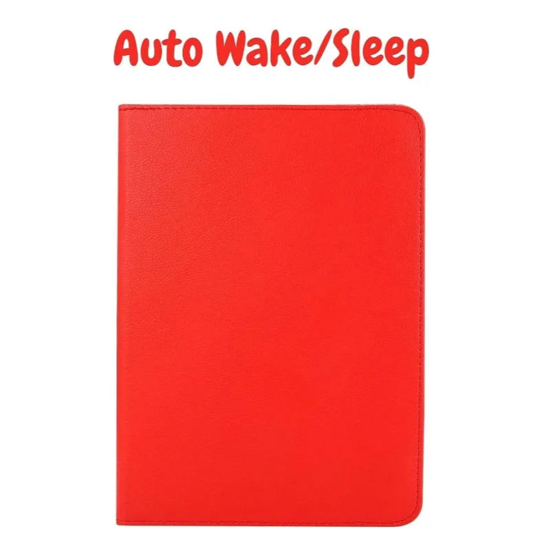 For Apple iPad 2025 11th Gen 360 Degree Rotating Stand Wallet Case Red