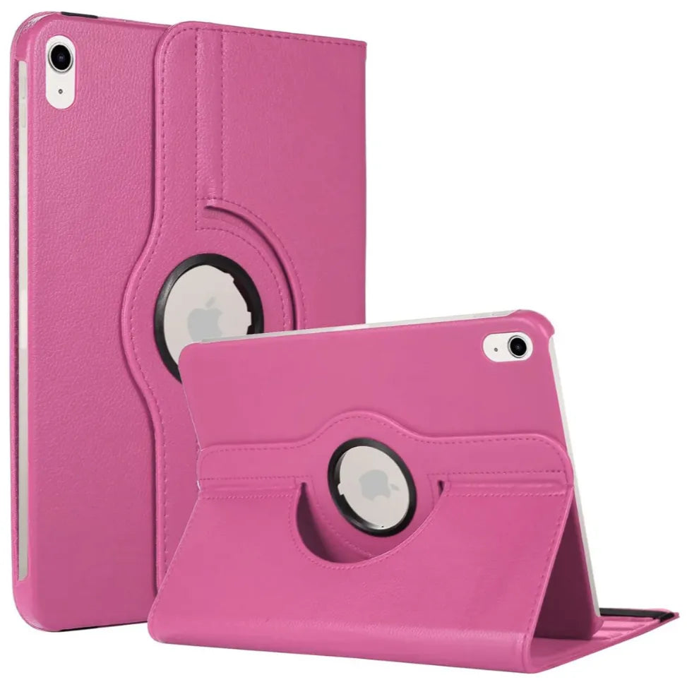 For Apple iPad 2025 11th Gen 360 Degree Rotating Stand Wallet Case Rose