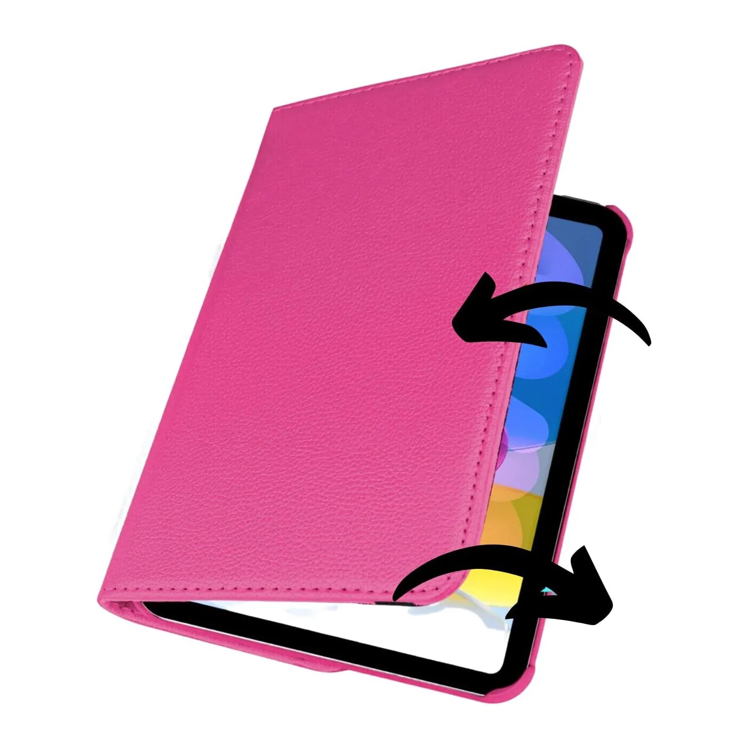 For Apple iPad 2025 11th Gen Tablet Case 360 Rotating PU Leather Cover - Pink
