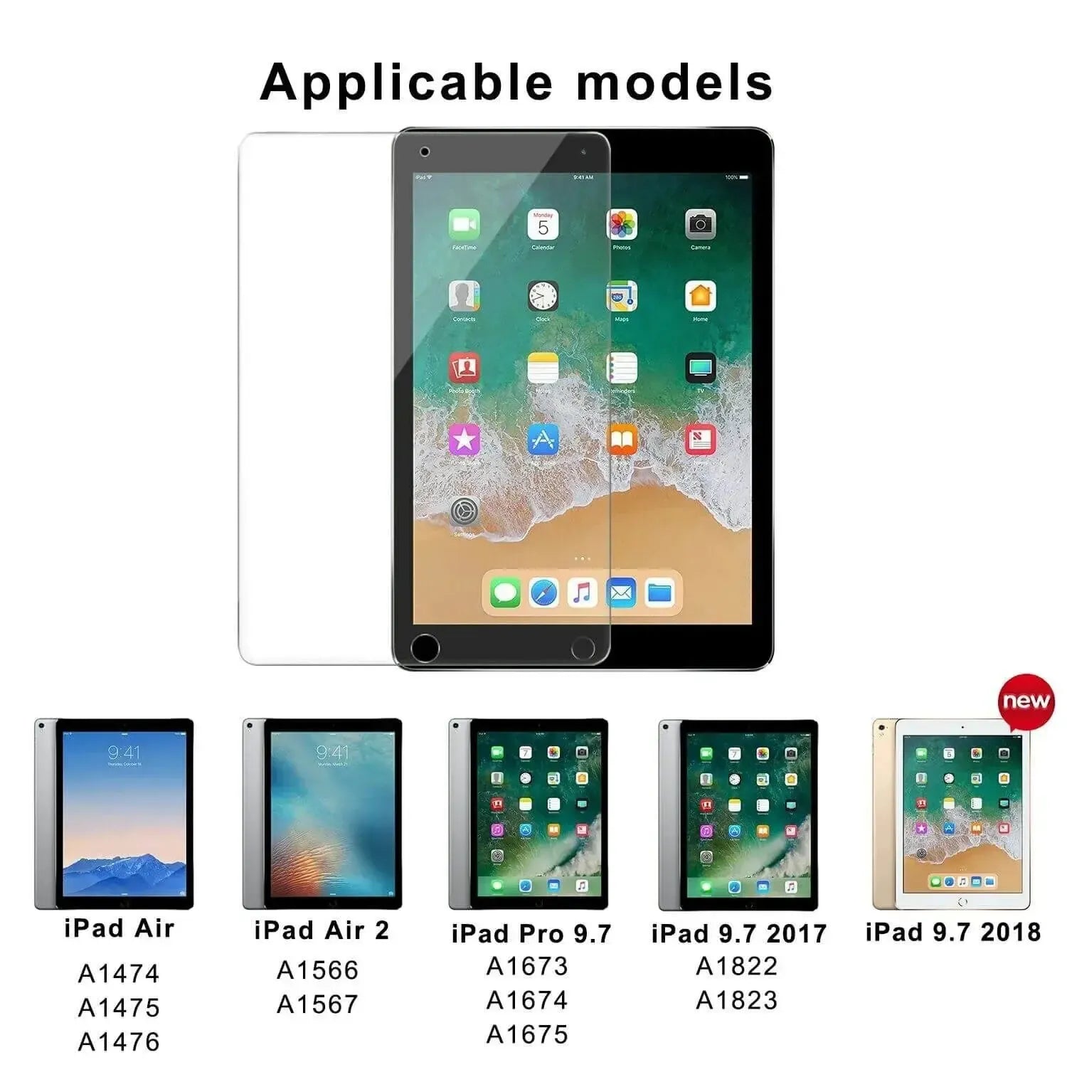 For Apple iPad 9.7" 2017 / 2018 Tempered Glass Screen Protector