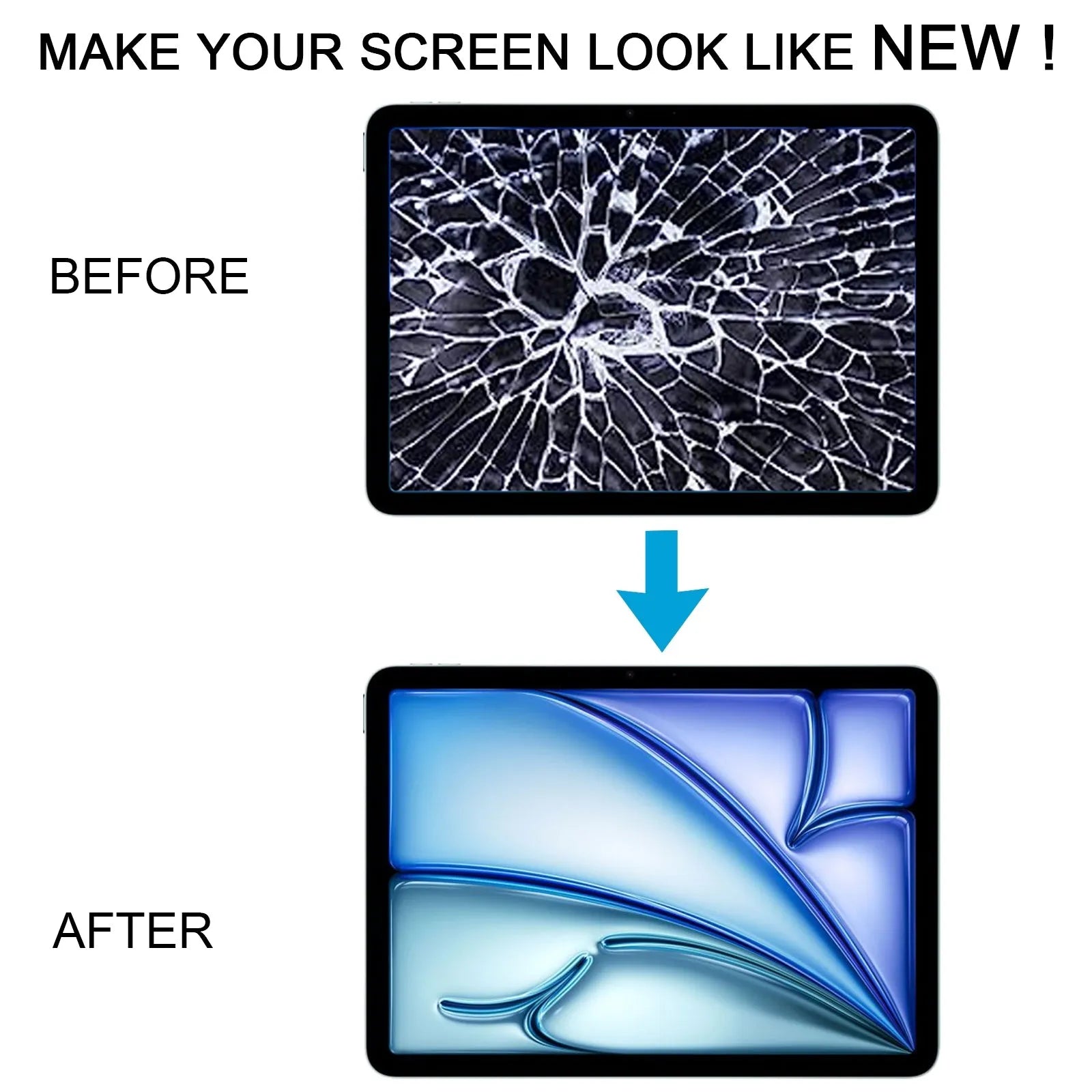 For Apple iPad Air 11 2024 LCD Display Touch Screen Replacement Assembly – Black