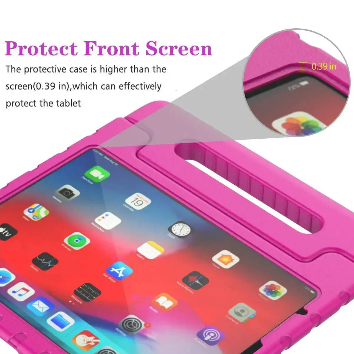 For Apple iPad Air 11 2026 Kids Case Shockproof Cover With Stand Pink